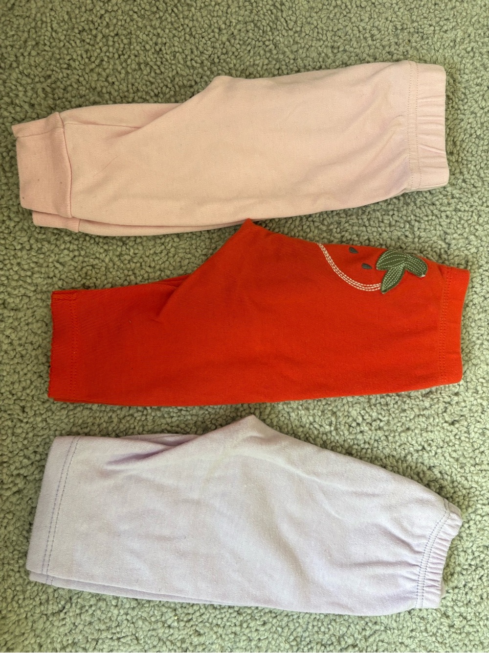 Kids Cotton Jogger Pants Set - Pink, Red, Lavender - Unbranded